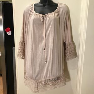 French Laundry Tan Lace Blouse NWOT !! NEVER WORN